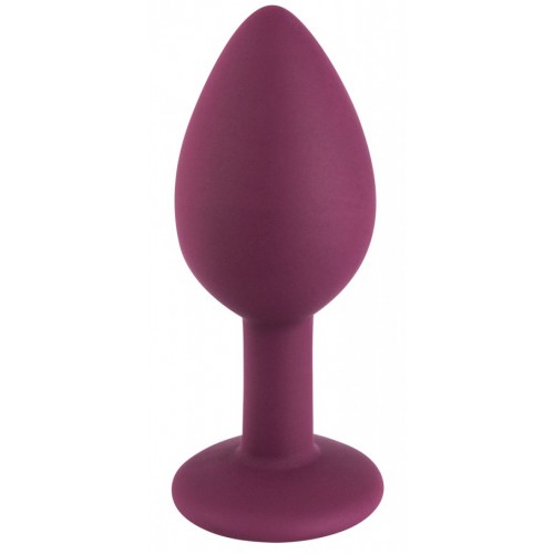 Бордовая силиконовая пробка с прозрачным кристаллом M 