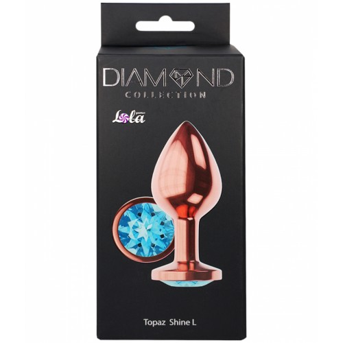 Анальная пробка Diamond Topaz Shine L розовое золото