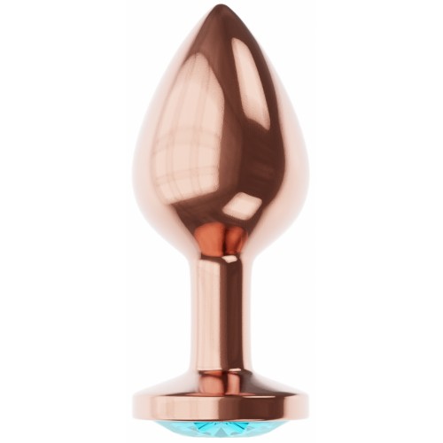 Анальная пробка Diamond Topaz Shine L розовое золото