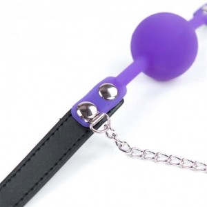 Кляп-шар силиконовый черно-синий на замочке с зажимами для сосков Кляп-шар силиконовый черно-синий на замочке с зажимами для сосков (иной угол)