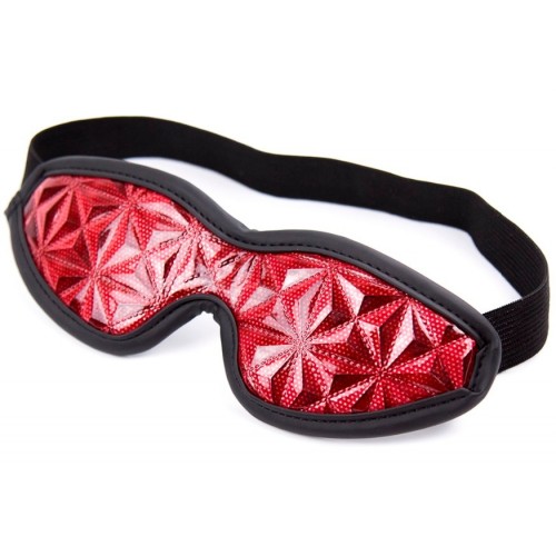 Маска с закрытыми глазами красно-черная на резинке