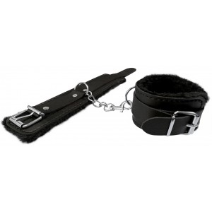 Маленькие черные наручники с мехом (иной угол)