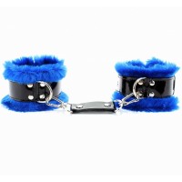 Оковы на ноги BDSM Light с синим мехом