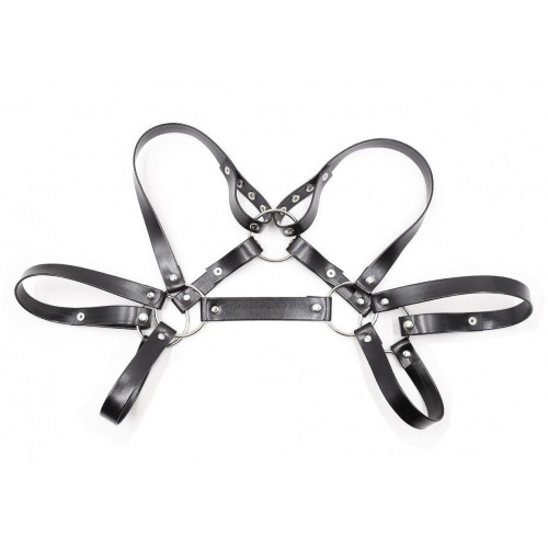 Соблазнительная кожаная портупея на плечи