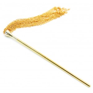 Золотая металлическая плеть с цепочками 40 см (иной угол)