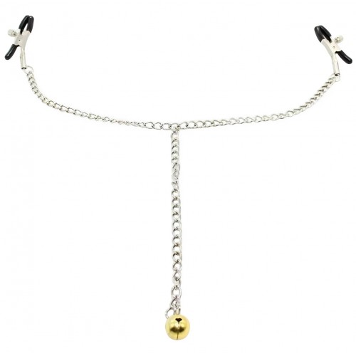 Зажимы для сосков с цепочкой и желтым бубенчиком