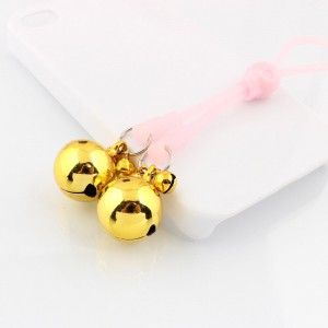 Силиконовые зажимы для сосков с розовым черепом и золотистыми бубенчиками (иной угол)