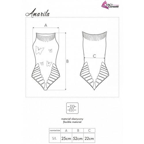 Эротическое боди с бабочками из страз Amarila S/L
