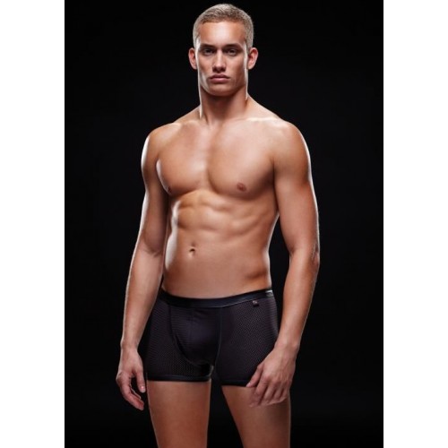 Мужские трусы-боксеры с мокрым эффектом в сеточку Envy черные M/L