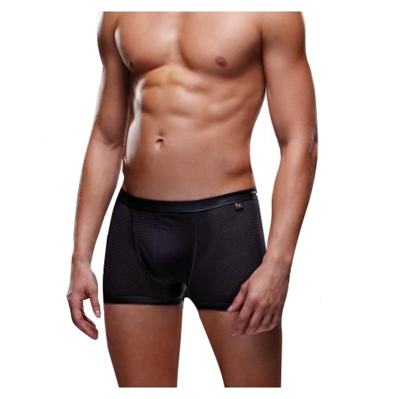 Мужские трусы-боксеры с мокрым эффектом в сеточку Envy черные M/L