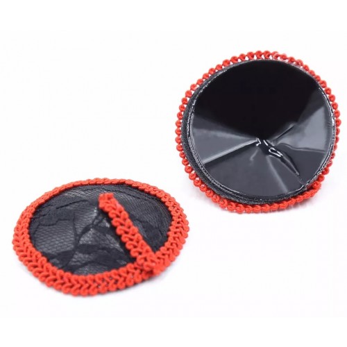 Чёрно-красные кружевные пэстисы