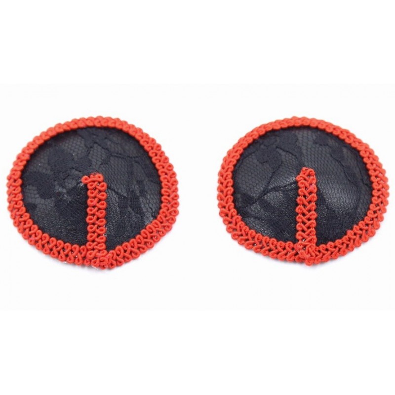 Чёрно-красные кружевные пэстисы