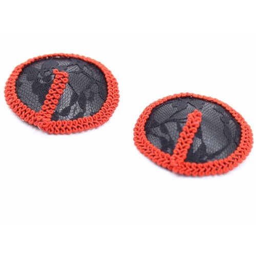 Чёрно-красные кружевные пэстисы