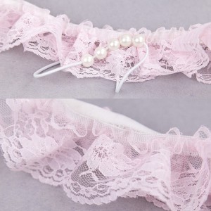 Стринги кружевные с жемчужной нитью розовые (иной угол)