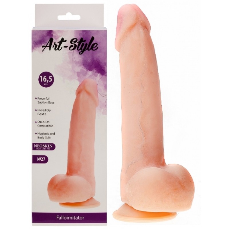Фаллоимитатор с мошонкой на присоске Art Style 21 см