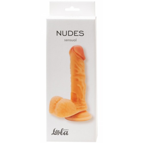 Фаллоимитатор с прямым стволом и объемной мошонкой Nudes Sensual