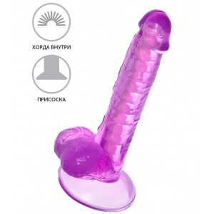 Реалистичный фаллоимитатор A-Toys by TOYFA Celiam, TPE, фиолетовый, 20,5 см (иной угол)