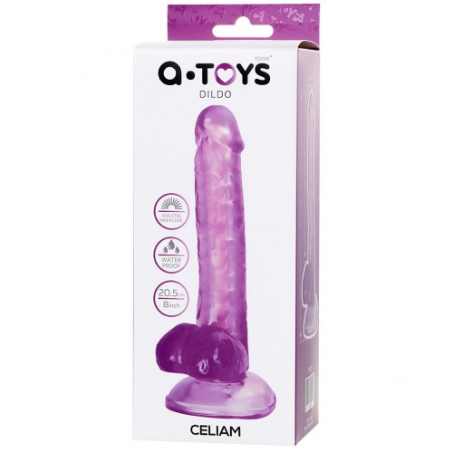 Реалистичный фаллоимитатор A-Toys by TOYFA Celiam, TPE, фиолетовый, 20,5 см