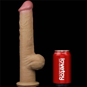 Реалистичный фаллоимитатор на присоске с мошонкой Dual Layered Handle Cock 30 см Реалистичный фаллоимитатор на присоске с мошонкой Dual Layered Handle Cock 30 см (иной угол)