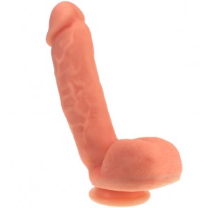 Большой фаллоимитатор из медицинского силикона телесный (иной угол)