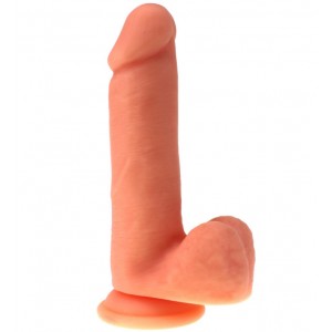 Реалистичный телесный фаллос из медицинского силикона (иной угол)