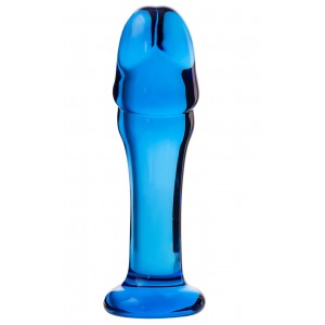 Анальный фаллоимитатор Sexus Glass, стекло, синий, 13 см Анальный фаллоимитатор Sexus Glass, стекло, синий, 13 см (иной угол)