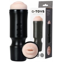 Мастурбатор,черный/телесный, рот, TOYFA A-Toys,24cm, 7,6 cm