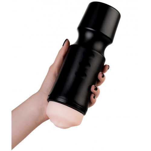 Мастурбатор,черный/телесный, рот, TOYFA A-Toys,24cm, 7,6 cm