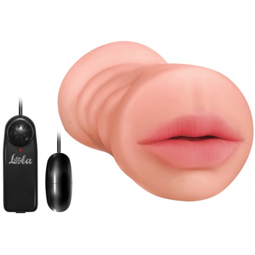 Двойной мастурбатор с вибрацией ротик с зубками и вагина Satisfaction Lucky Charm