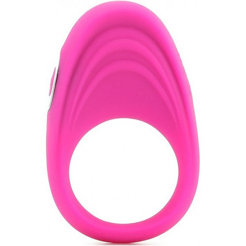 Розовое эрекционное виброкольцо Embrace Pleasure Rings