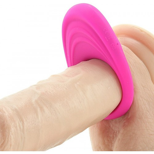 Розовое эрекционное виброкольцо Embrace Pleasure Rings