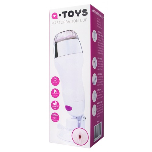 Реалистичный мастурбатор TOYFA A-toys с подогревом, TPR, 12 режимов вибрации