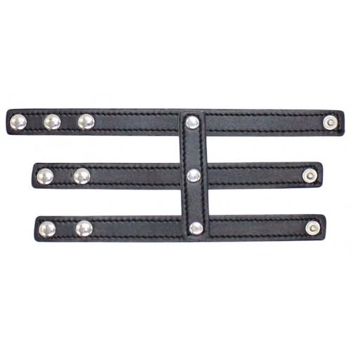 Ремешок-утяжка на пенис из натуральной кожи черный