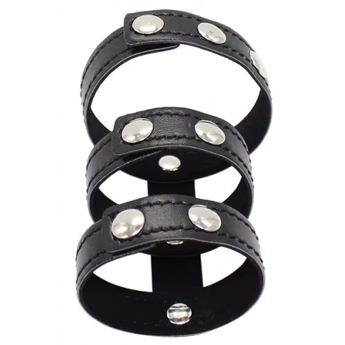 Ремешок-утяжка на пенис из натуральной кожи черный