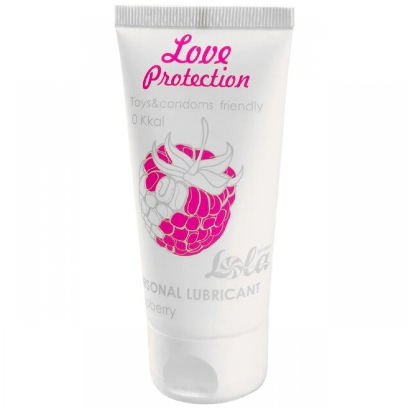 Съедобный лубрикант с ароматом малины Lola Games Love Protection Raspberry 50 мл