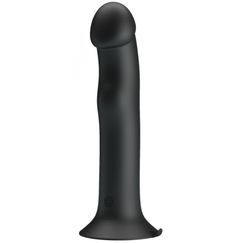 Универсальный черный вибратор с мощной присоской и пульсацией Murray 19 см
