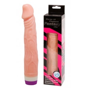 Телесный вибратор с ярко выраженной головкой