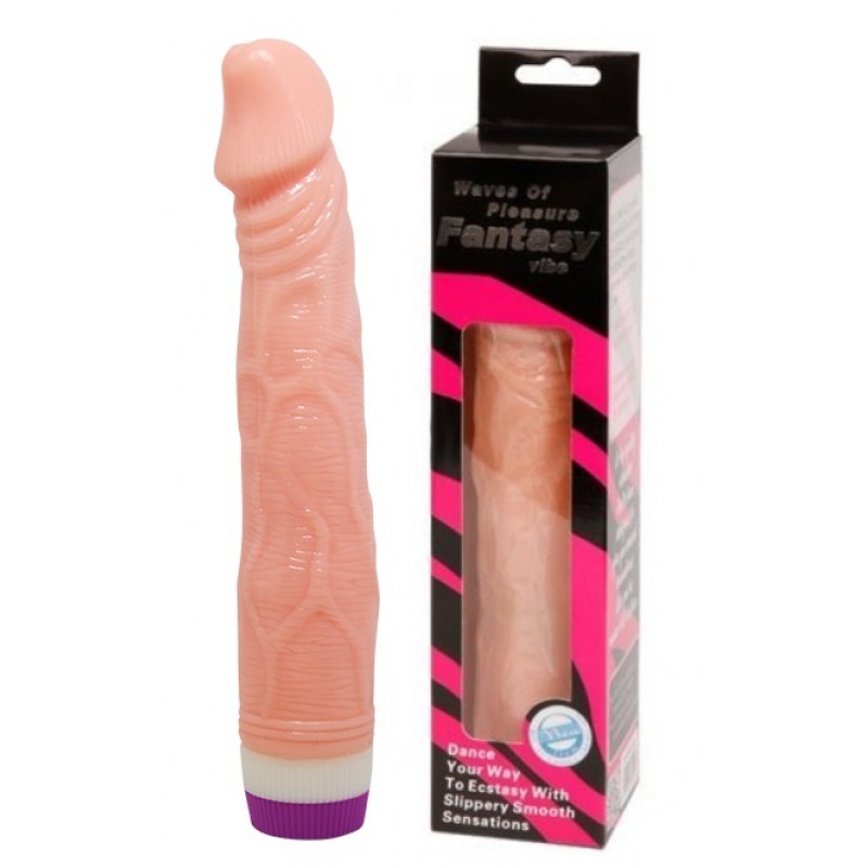 Телесный вибратор с ярко выраженной головкой