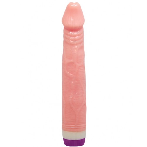 Телесный вибратор с ярко выраженной головкой