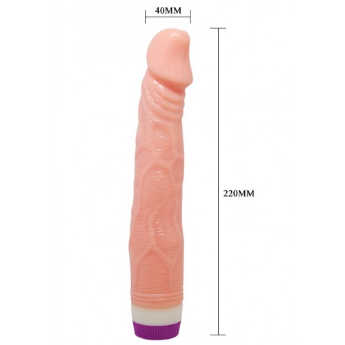 Телесный вибратор с ярко выраженной головкой
