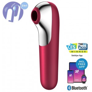 Клиторальный смарт-стимулятор с вибрацией Satisfyer Dual Love бордовый Клиторальный смарт-стимулятор с вибрацией Satisfyer Dual Love бордовый (иной угол)