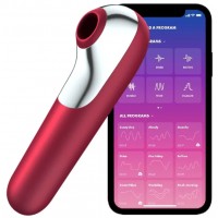 Клиторальный смарт-стимулятор с вибрацией Satisfyer Dual Love бордовый