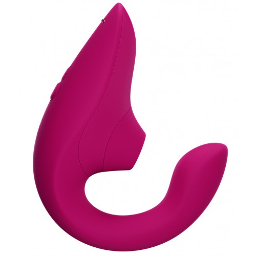 МЯГКАЯ ВАКУУМНАЯ УПАКОВКА Бесконтактный вакуумно-волновой стимулятор клитора с вибрацией и вагинальным отростком Womanizer Blend малиновый