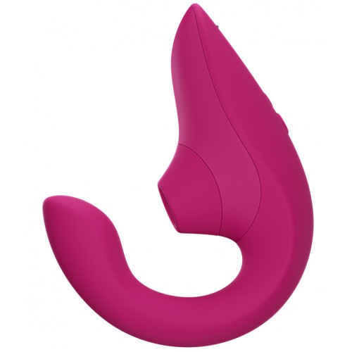 МЯГКАЯ ВАКУУМНАЯ УПАКОВКА Бесконтактный вакуумно-волновой стимулятор клитора с вибрацией и вагинальным отростком Womanizer Blend малиновый
