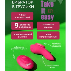 Перезаряжаемый вибростимулятор в трусики Take It Easy Joy с пультом ДУ (иной угол)