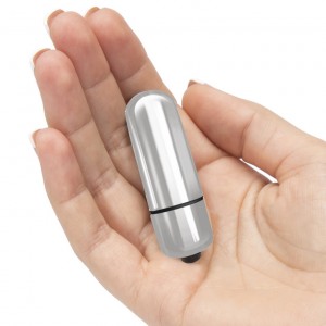 Серебряная вибропуля с 10 режимами вибрации X-Basic Lovetoy (иной угол)