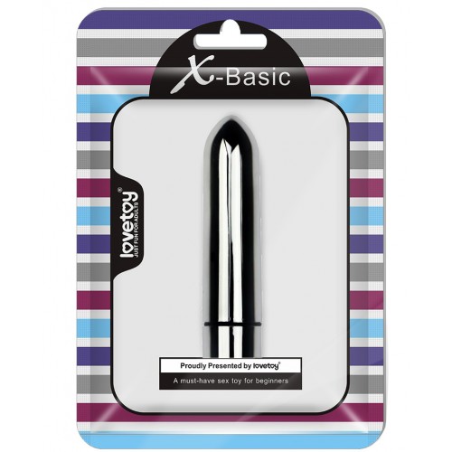 Серебристая вибропулька с 10 режимами вибрации X-Basic Lovetoy