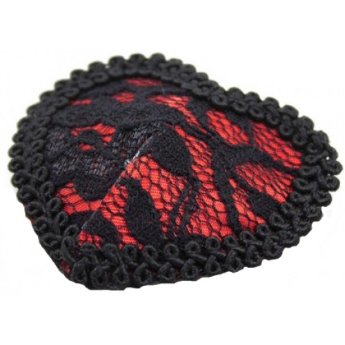 Кружевные пэстисы в форме сердца красно-черные