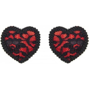 Кружевные пэстисы в форме сердца красно-черные