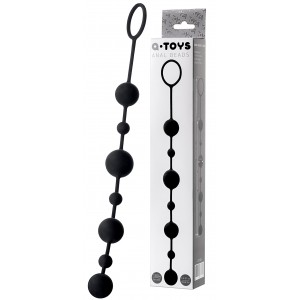 Анальная цепочка Toyfa A-toys с шариками, силикон, черный, 35,9см